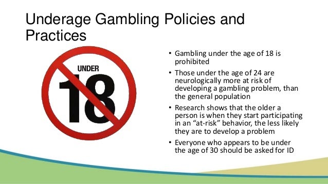 Support underage gambling gambling system